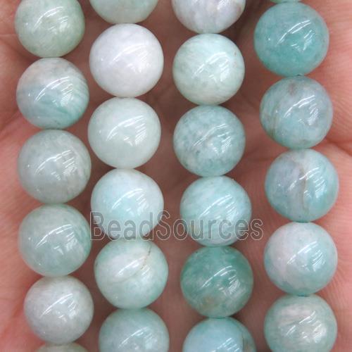 Peruvian Amazonite Beads Green Smooth Round