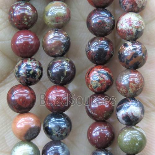 Poppy Jasper beads, round