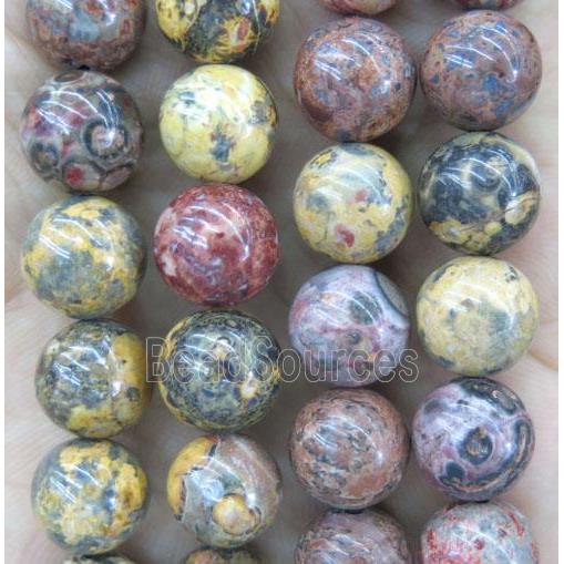 round Leopardskin Jasper beads, multi-color