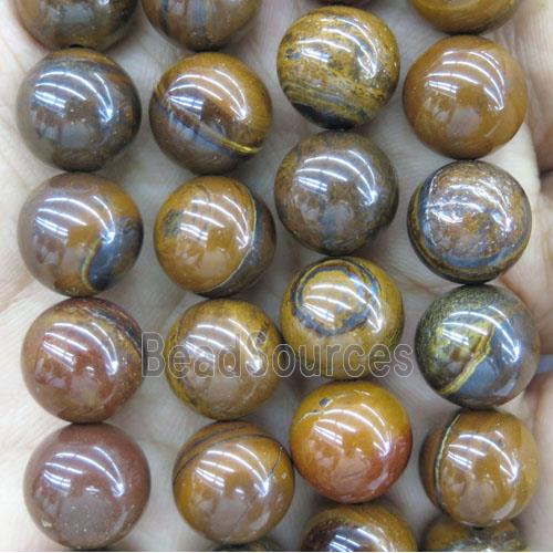 yellow Tiger Iron beads, round