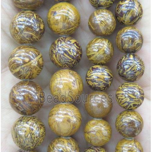 yellow Oak Jasper beads, round