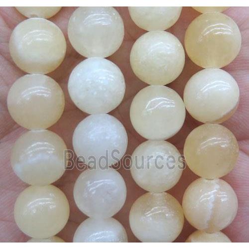 round Honey Jade beads, light yellow