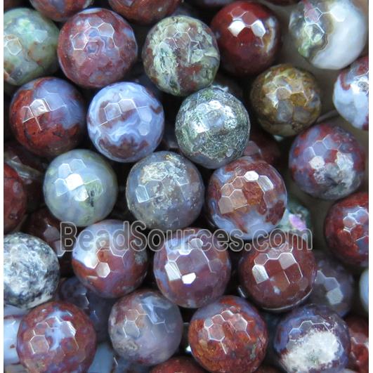 red Blood Stone beads, faceted round