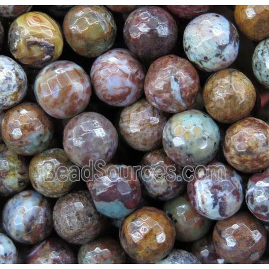 African Green Opal Jasper beads, faceted round