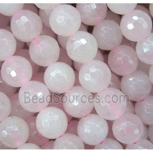 Rose Quartz Beads, faceted round, pink