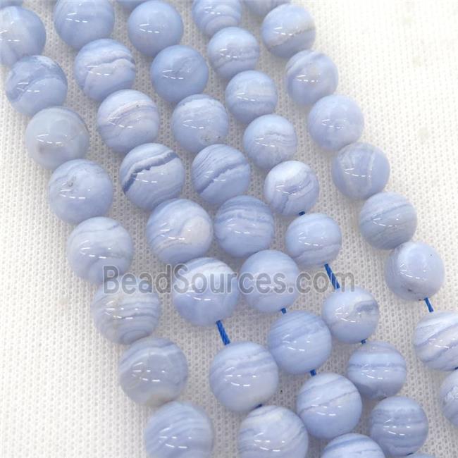 round Blue Lace Agate beads