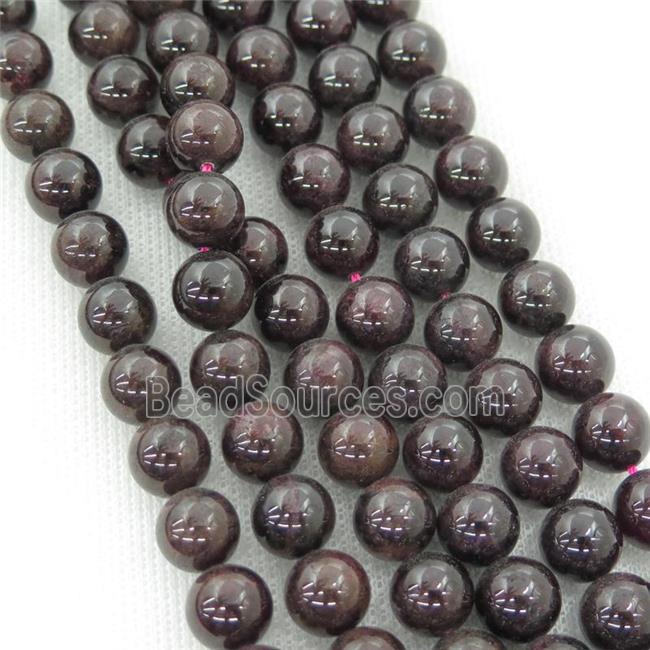 round Garnet beads, dark red