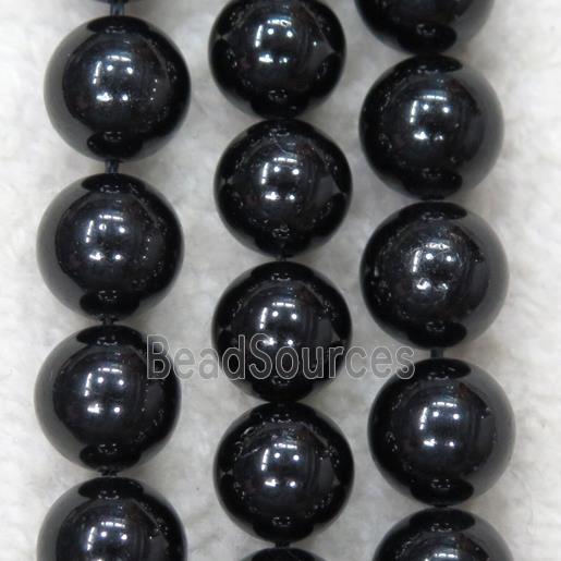 round Black Tourmaline beads