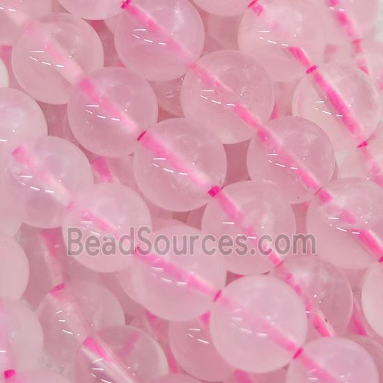 round Rose Quartz beads pink