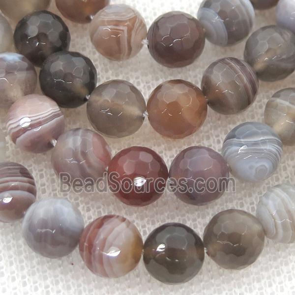 faceted round Botswana Agate beads