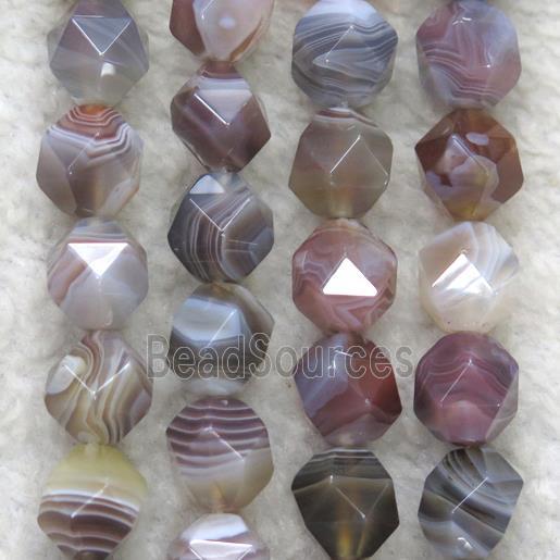 faceted round Botswana Agate ball beads