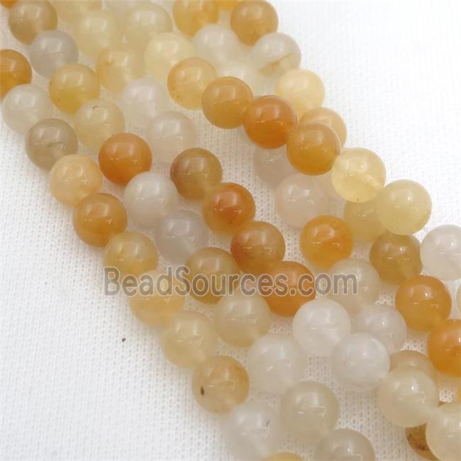 yellow aventurine bead, round