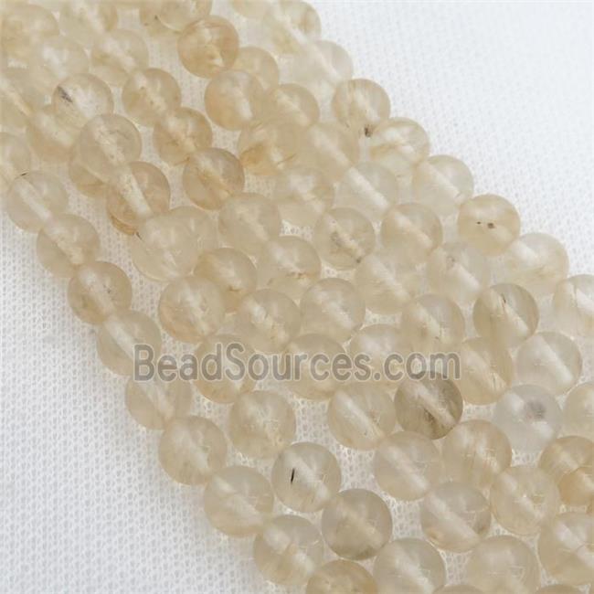 coffee watermelon quartz beads, round