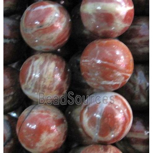 Poppy Jasper beads, round