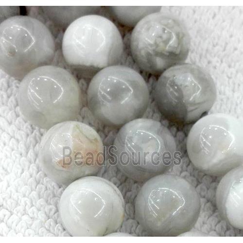 white Crazy Agate beads, round