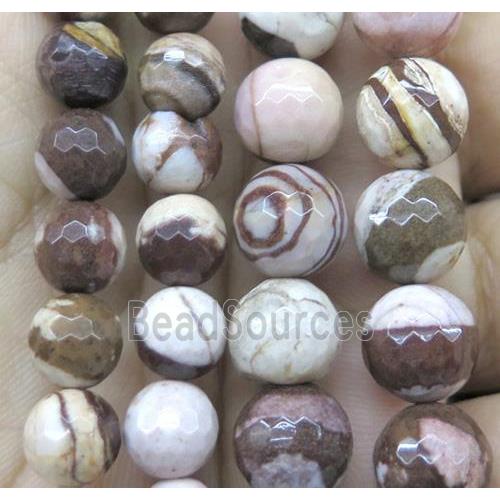 Australian Zebra Jasper beads, faceted round