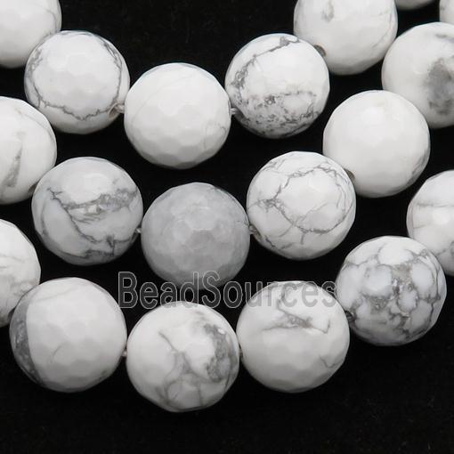 white Turquoise Howlite beads, faceted round