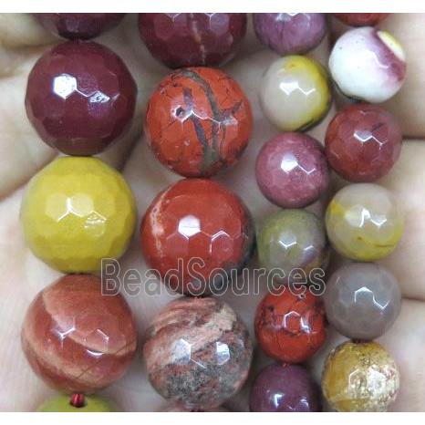 Mookaite beads, faceted round