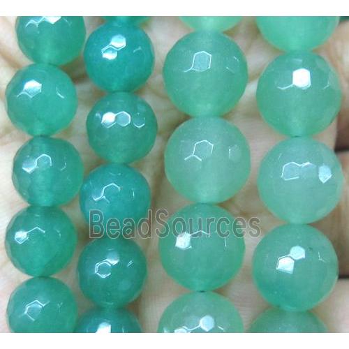 green aventurine bead, faceted round