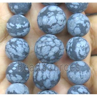 round Snowflake Jasper Beads, matte