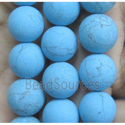 round matte Blue Turquoise Beads