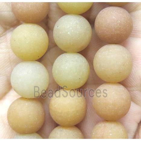 round matte Yellow Jade Bead