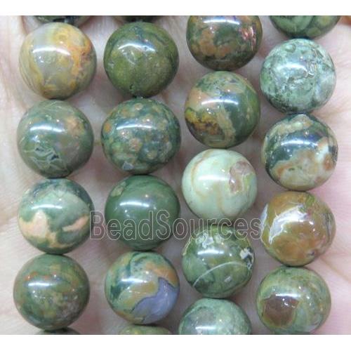 green Rhyolite beads, round