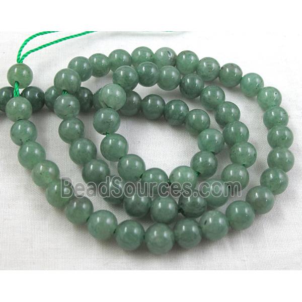 round Green Aventurine stone bead, AA Grade