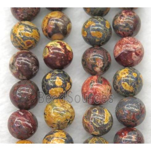 round Red LeopardSkin Jasper beads