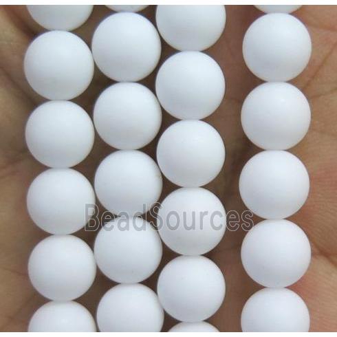 round matte white Porcelain beads