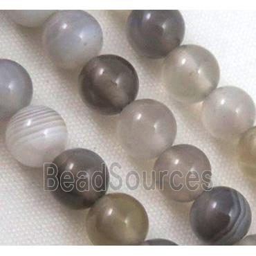 round gray Botswana Agate beads, dye