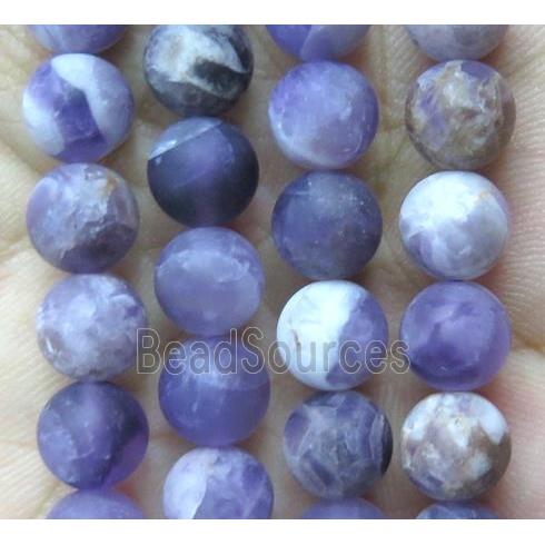 matte round Dogtooth Amethyst Beads