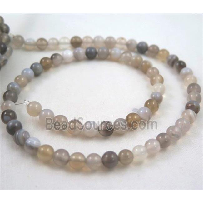 round gray Botswana Agate beads, dye