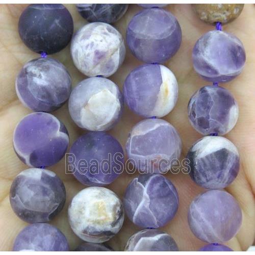 round matte dogtooth Amethyst Beads