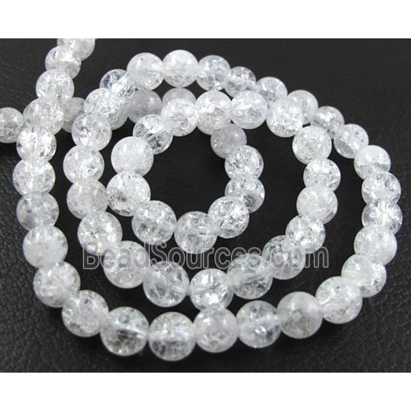 Natural Crackle Clear Quartz, AA Grade, Round