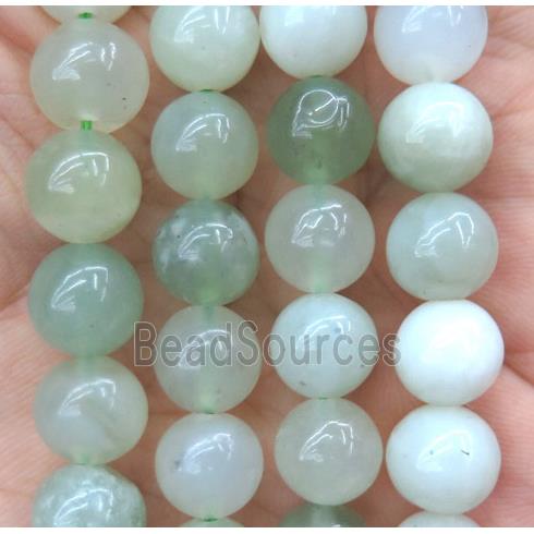 Chinese New Jade Beads, round, green