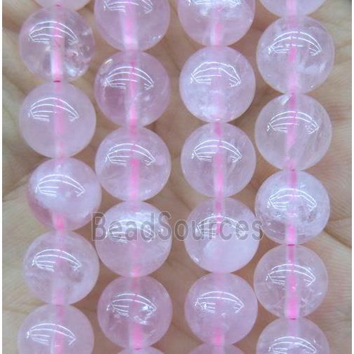 round Rose Quartz Beads, pink dye