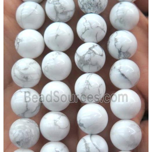 white howlite turquoise beads, round