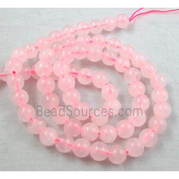 round Rose Quartz Beads, pink