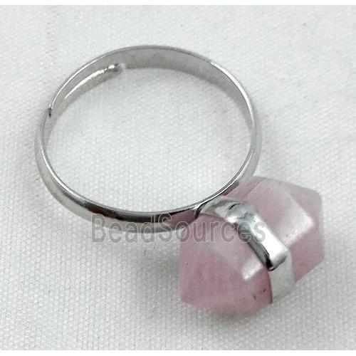 rose quartz ring, bullet