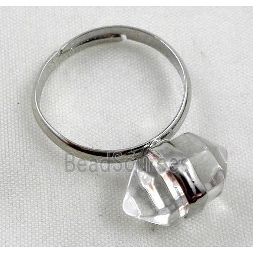 Clear Quartz ring, bullet