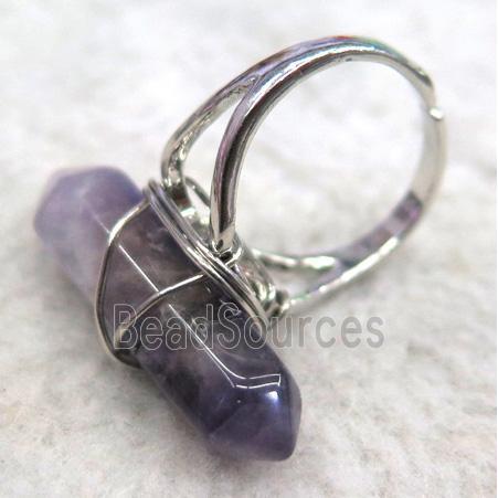 amethyst ring, wire wrapped