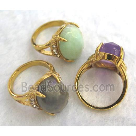 gemstone ring, freeform