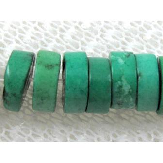 Turquoise heishi beads, green dye