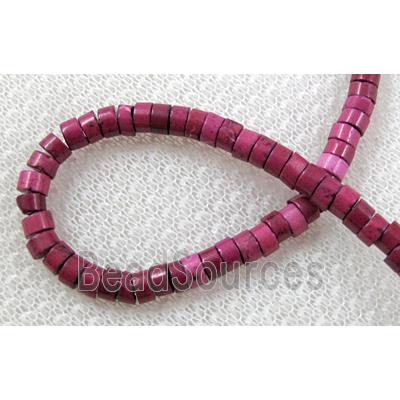 Turquoise heishi bead, purple dye