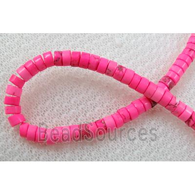 Turquoise heishi bead, pink dye