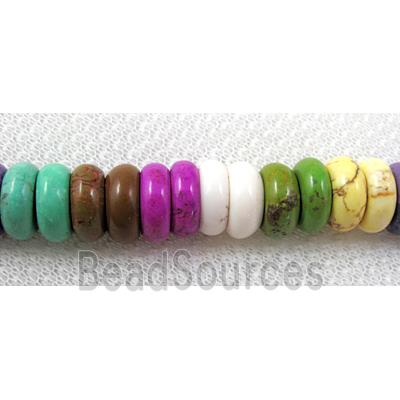 synthetic Turquoise rondelle beads, mixed color