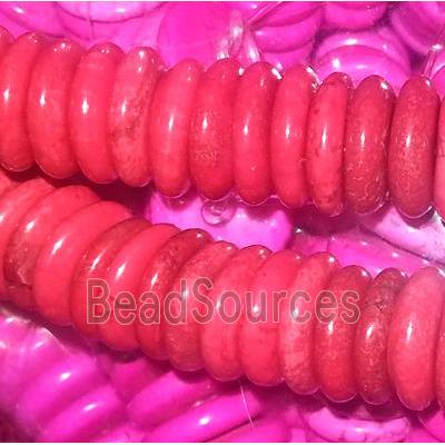 red synthetic Turquoise disc beads