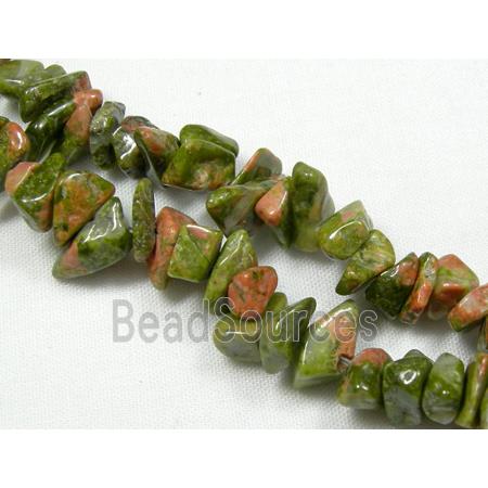 Unakite Chip Beads, freeform