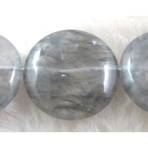 Flat Round Cloudy Quartz beads